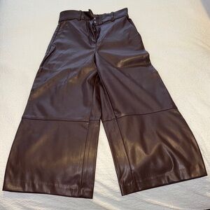 H&M Dark Brown Faux Leather Pants